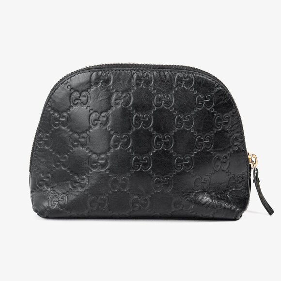 Gucci Guccisimma GG Black Leather Cosmetic Case - Picture 4 of 10